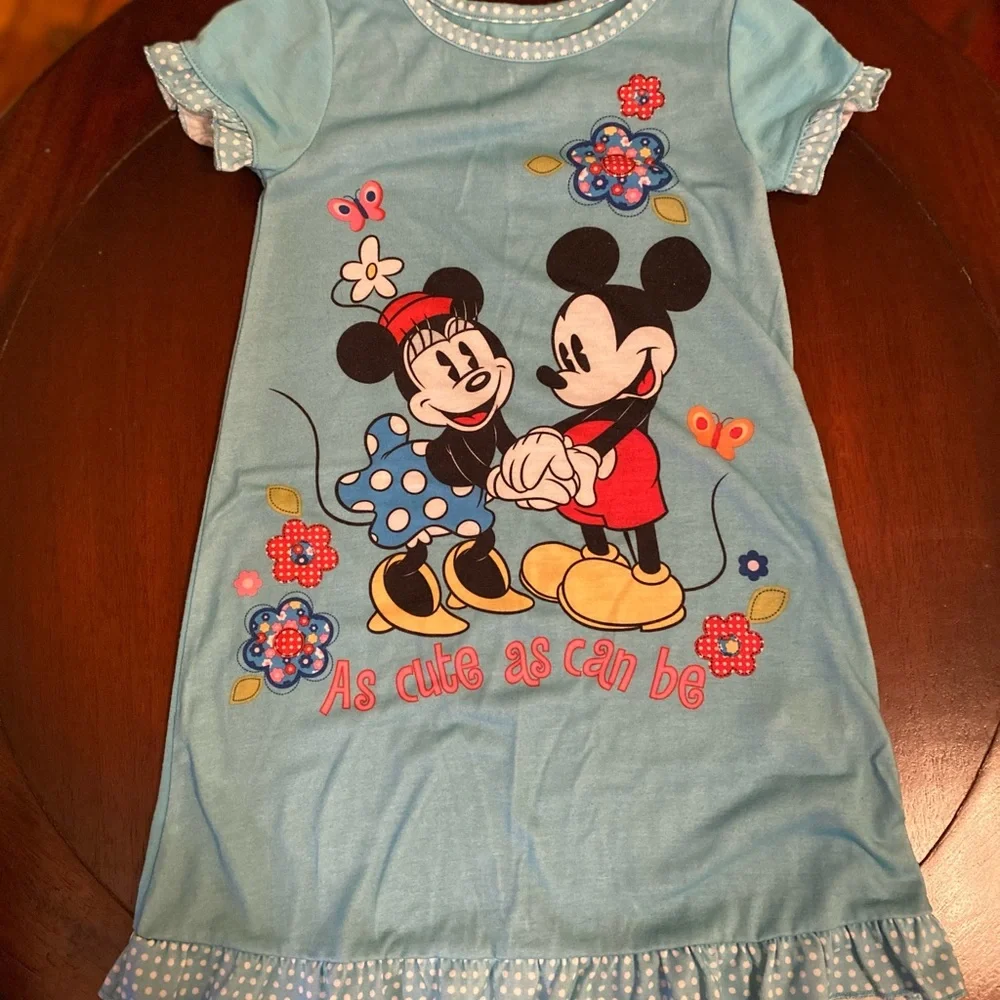 Mickey & Minnie Light Blue Nightgown Size 2/3 Disney Store
